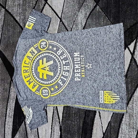 AMERICAN FIGHTER PREMIUM ATHLETICS YELLOW STITCH GRAPHIC DESIGN TEE-SHIRT - Picture 10 of 14